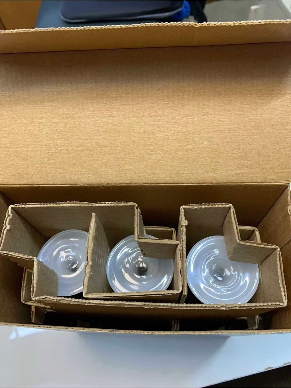 Partylite 3 Wine Glass Candle Holders with Frosted Stems  P9248 NEW in Box